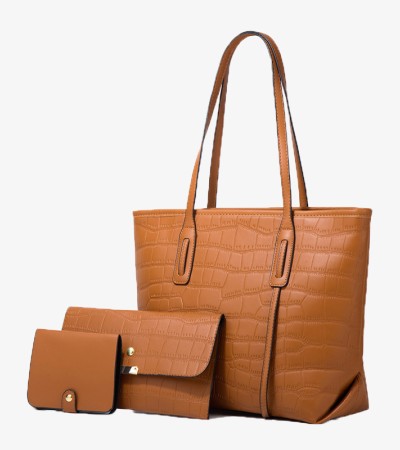 New stone tote bag large capacity tote bag - Brown