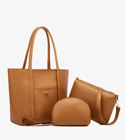 New European and American simple shoulder bag for women - Brown