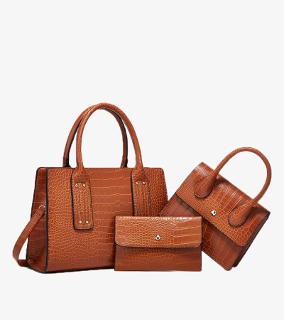 New embossed single shoulder crossbody bag for mother and daughter - Brown