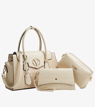 Diamond multi-piece set bag shoulder crossbody bag for women - white