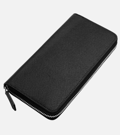 Men's purse with cross zipper large capacity men's and women's long wallets